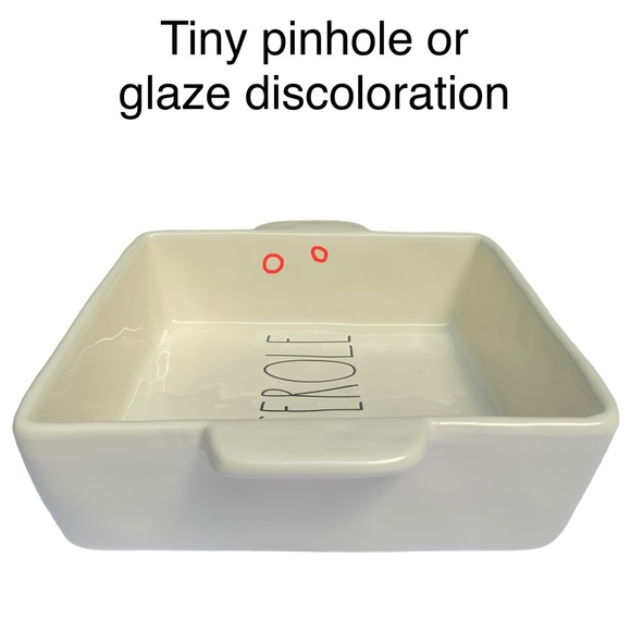 Rae Dunn CASSEROLE Baking Dish Pan White Black Large Letters Dimples NWT 2017 OG - Picture 8 of 15